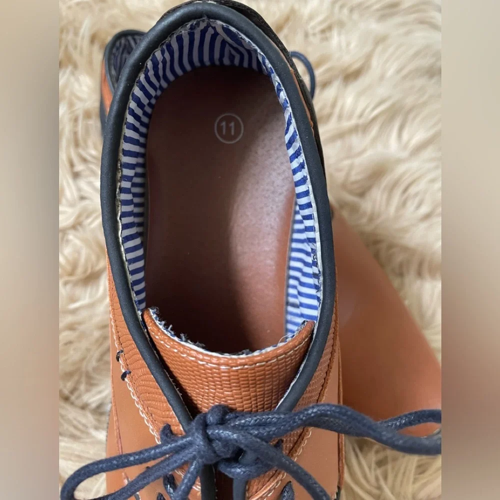 Men’s Brown & Black Two Tone Lace-up Oxford Shoes - Picture 6 of 8